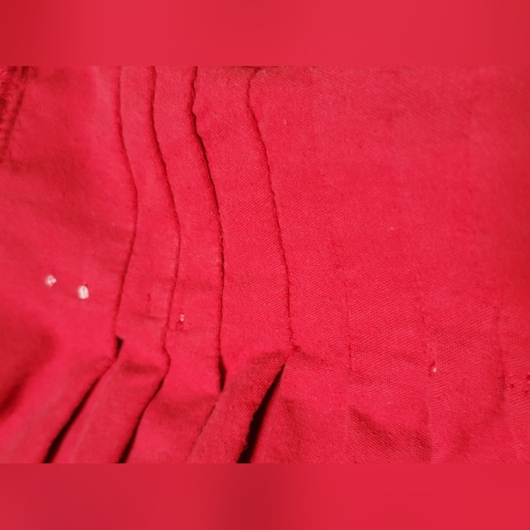 Adorable Vintage Red Dress with Peter Pan Collar 100% Cotton Velvet Look 18M - Picture 10 of 11